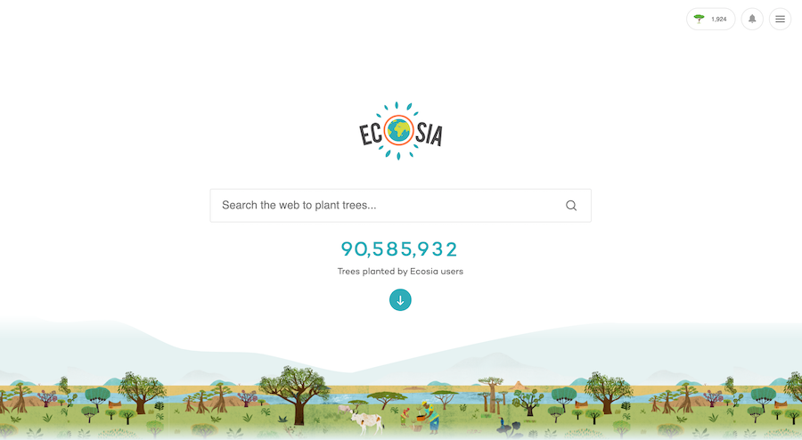 ecosia（エコシア）検索画面