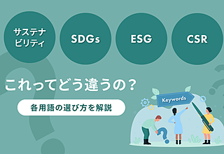 サステナビリティ・SDGs・ESG・CSRの違い｜各用語の選び方を解説のイメージ