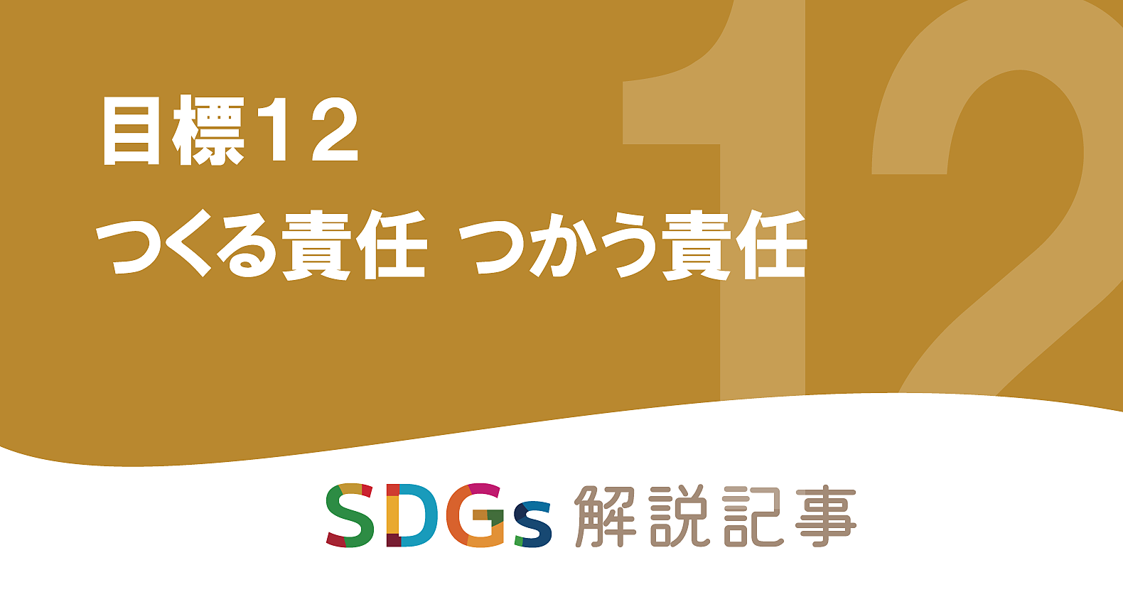 SDGs目標12 つくる責任 つかう責任 を解説｜世界と日本の課題とはの画像