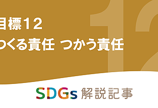 SDGs目標12 つくる責任 つかう責任 を解説｜世界と日本の課題とはのイメージ